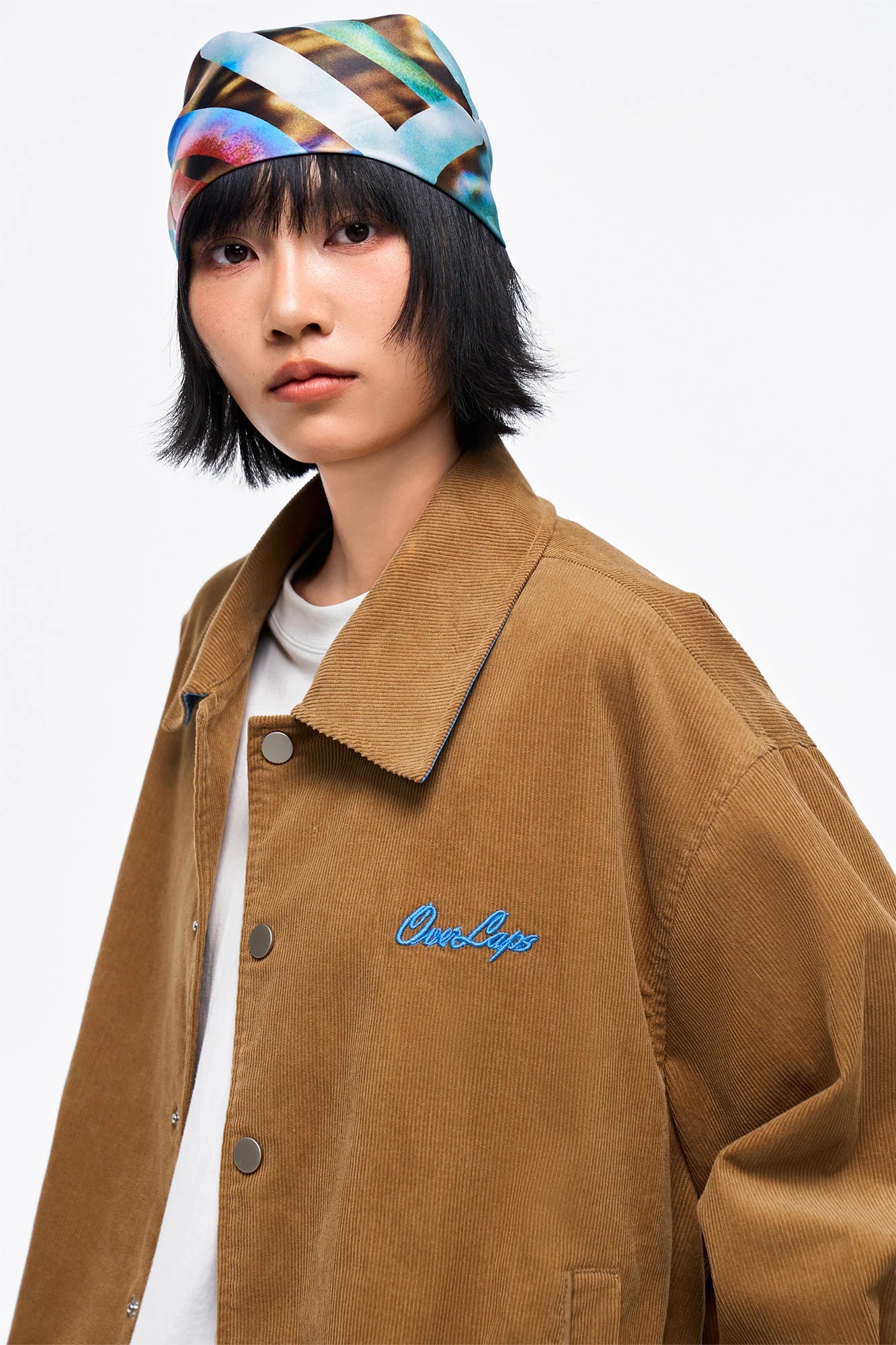OVERLAPS Embroidered LOGO Utility Snap Jacket