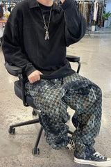 ME DA IGUAL Tie-Dye Washed Camo Checks Elastic Pants