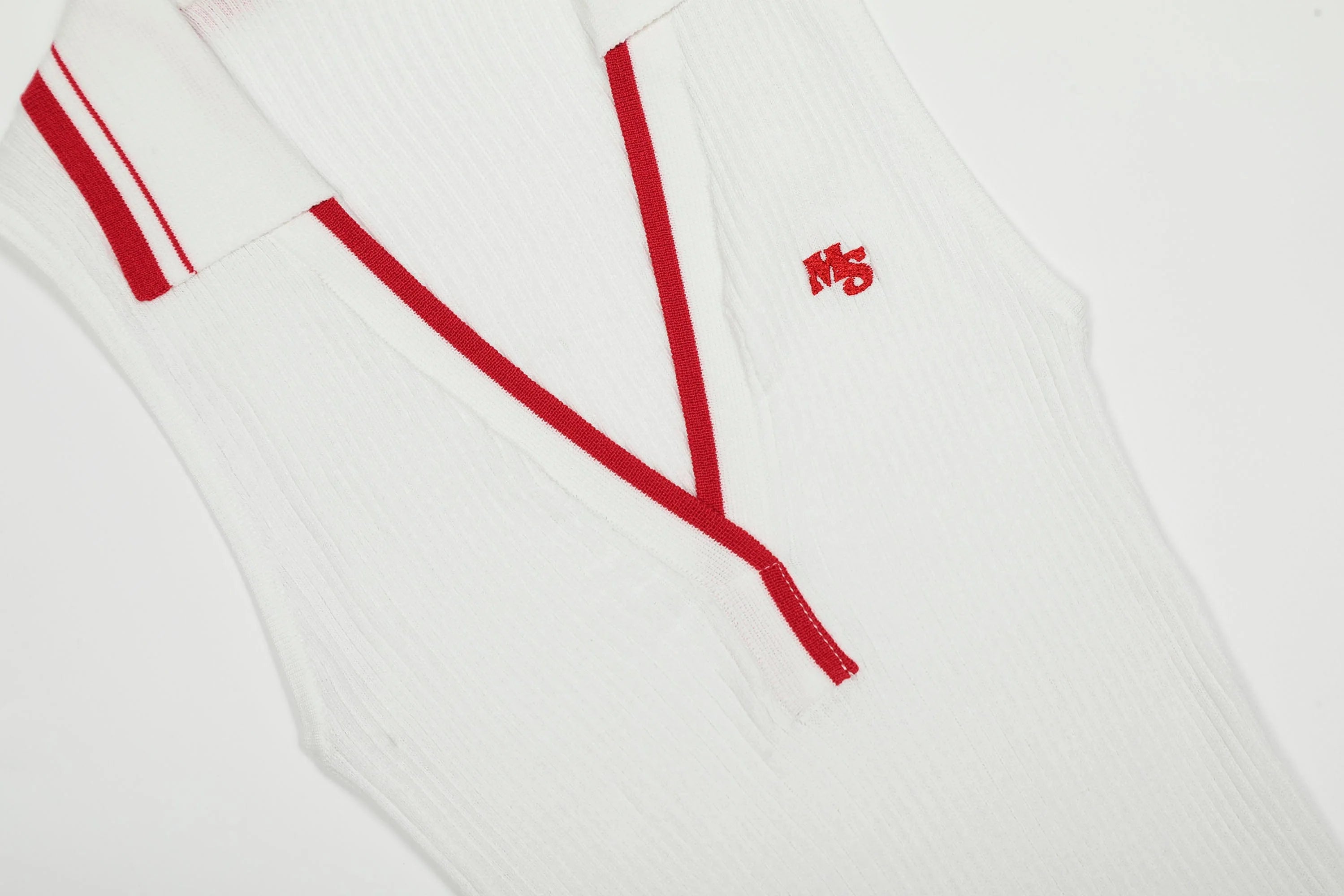 CLP Contrast Trim Ribbed Polo Tank Top