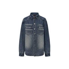 VANN VALRENCE Washed Diamond Denim Shirt Jacket