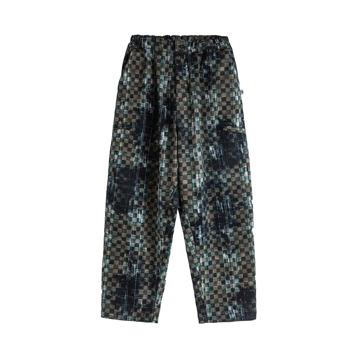 ME DA IGUAL Tie-Dye Washed Camo Checks Elastic Pants