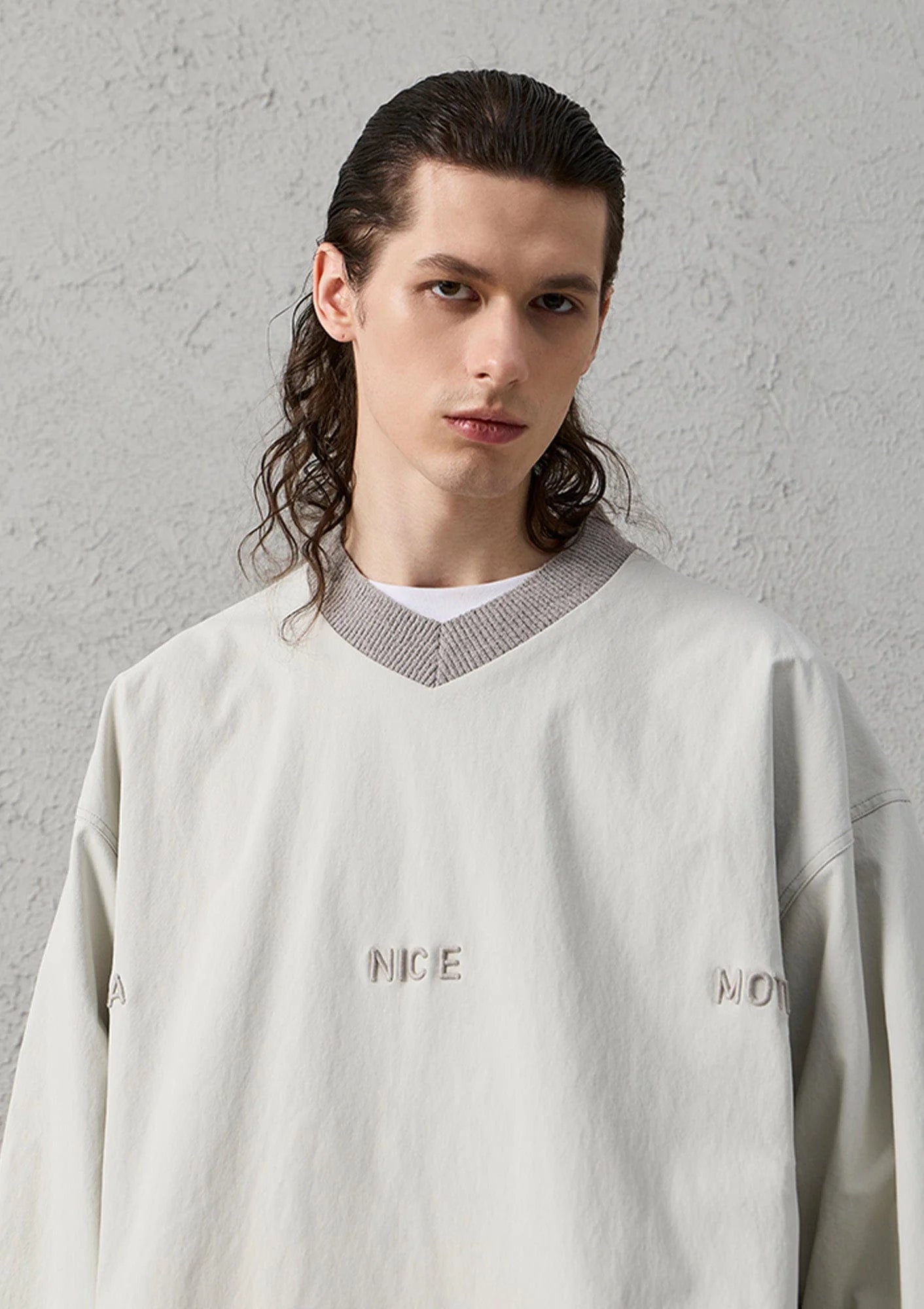ORGANIC EMOTION Water-Repellent LOGO Embroidered Drawstring Sweatshirt