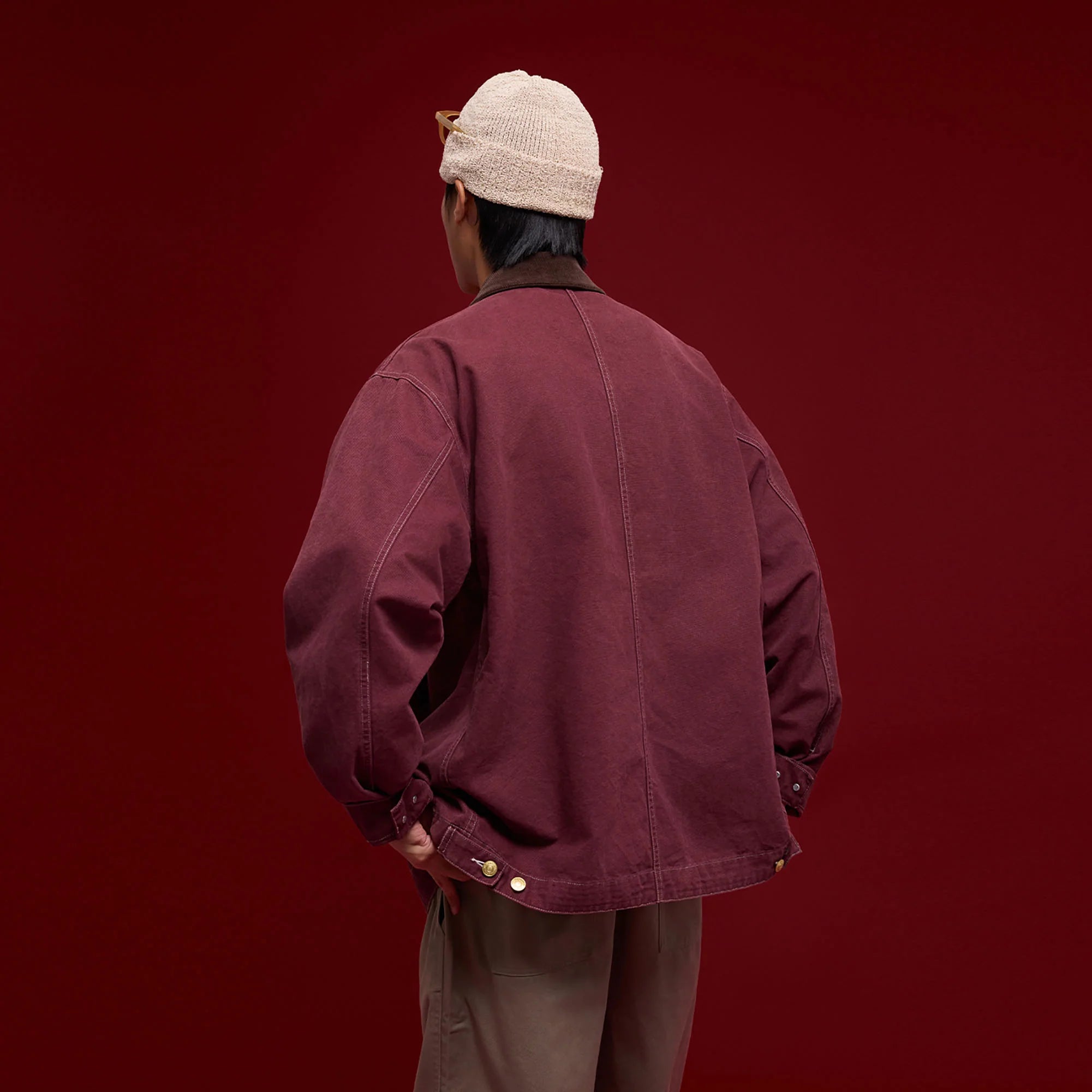 BANANA CLUB Contrast Collar Stitch Utility Jacket