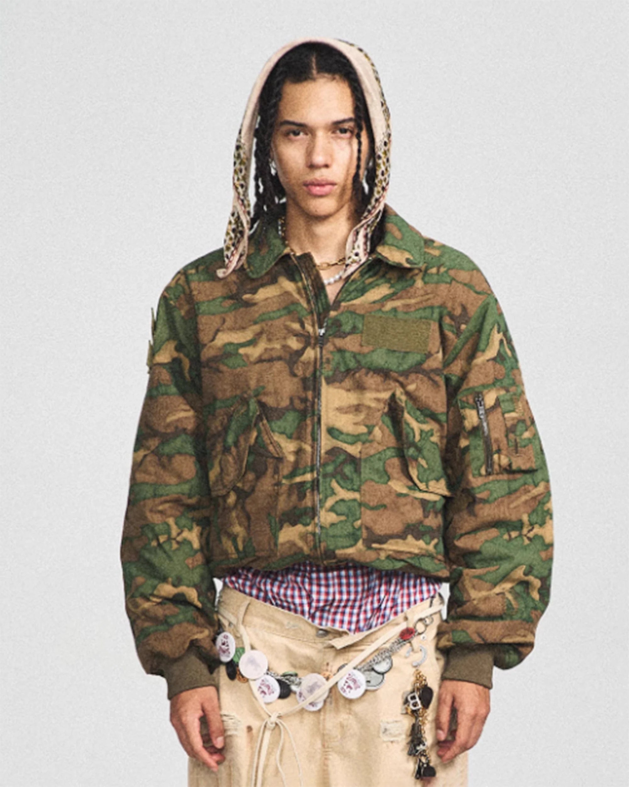 STEEPC Camo MA2 Multi-Pocket Patchwork Reversible Jacket