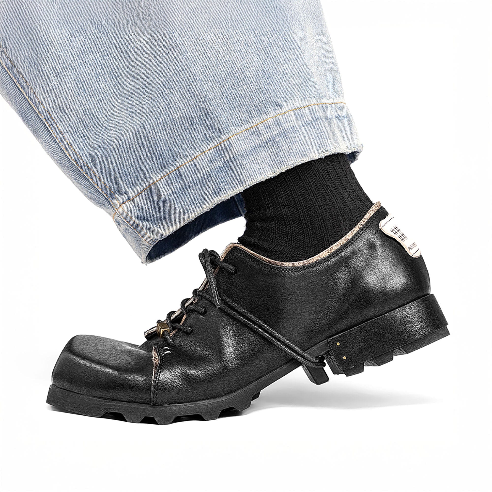 REWRITE Lace Up Square-Toe Derby Shoes