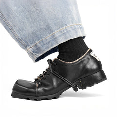 REWRITE Lace Up Square-Toe Derby Shoes