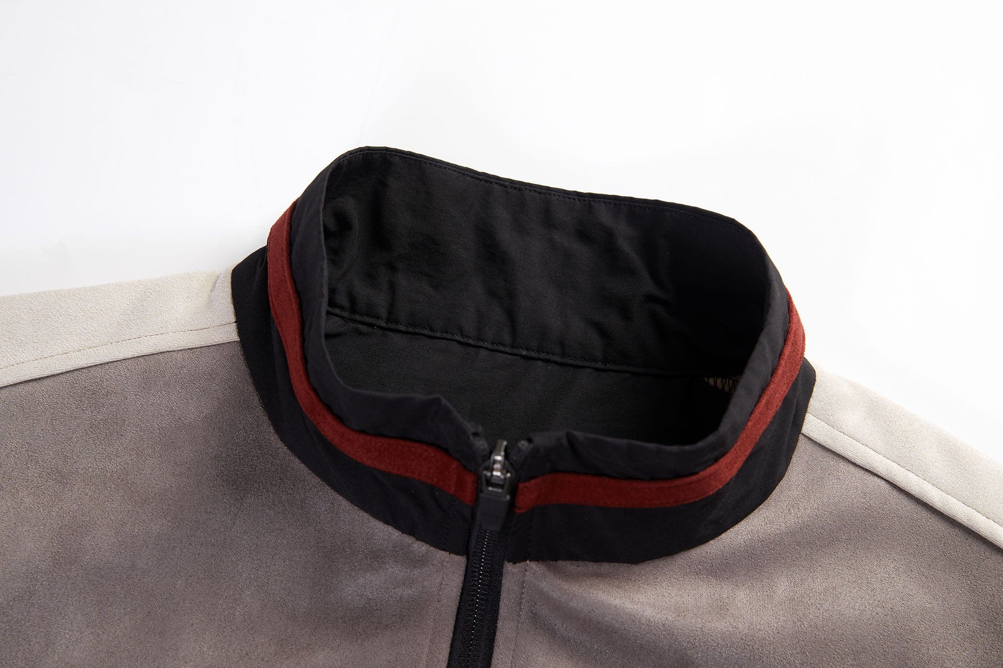 ERROR CODE ROBOT Diagonal Stripe Suede Track Half Jacket