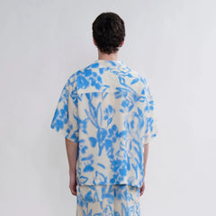 ORAL UTOPIA Airbrushed Floral Tencel Cuban Half Shirt