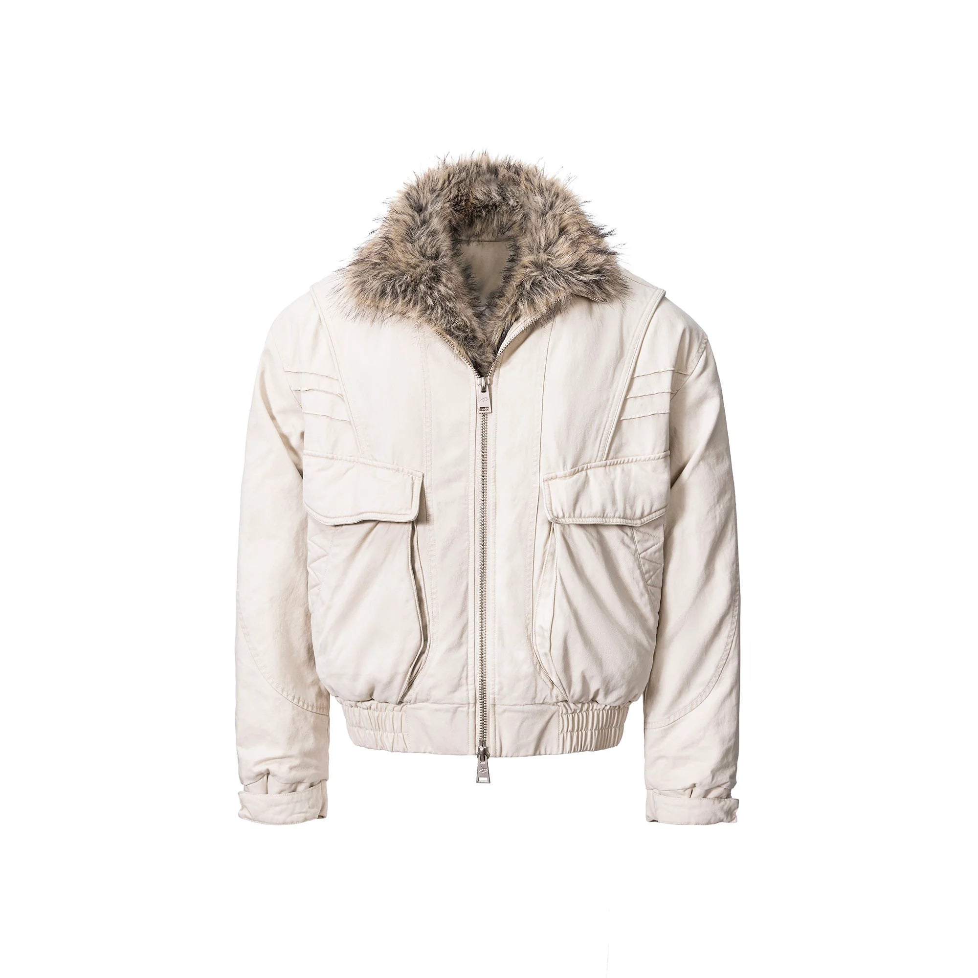 CATSSTAC Detachable Faux Fur Scarf Panel Jacket