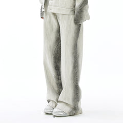 VANN VALRENCE Curved Panel Gradient Washed Flared Jeans