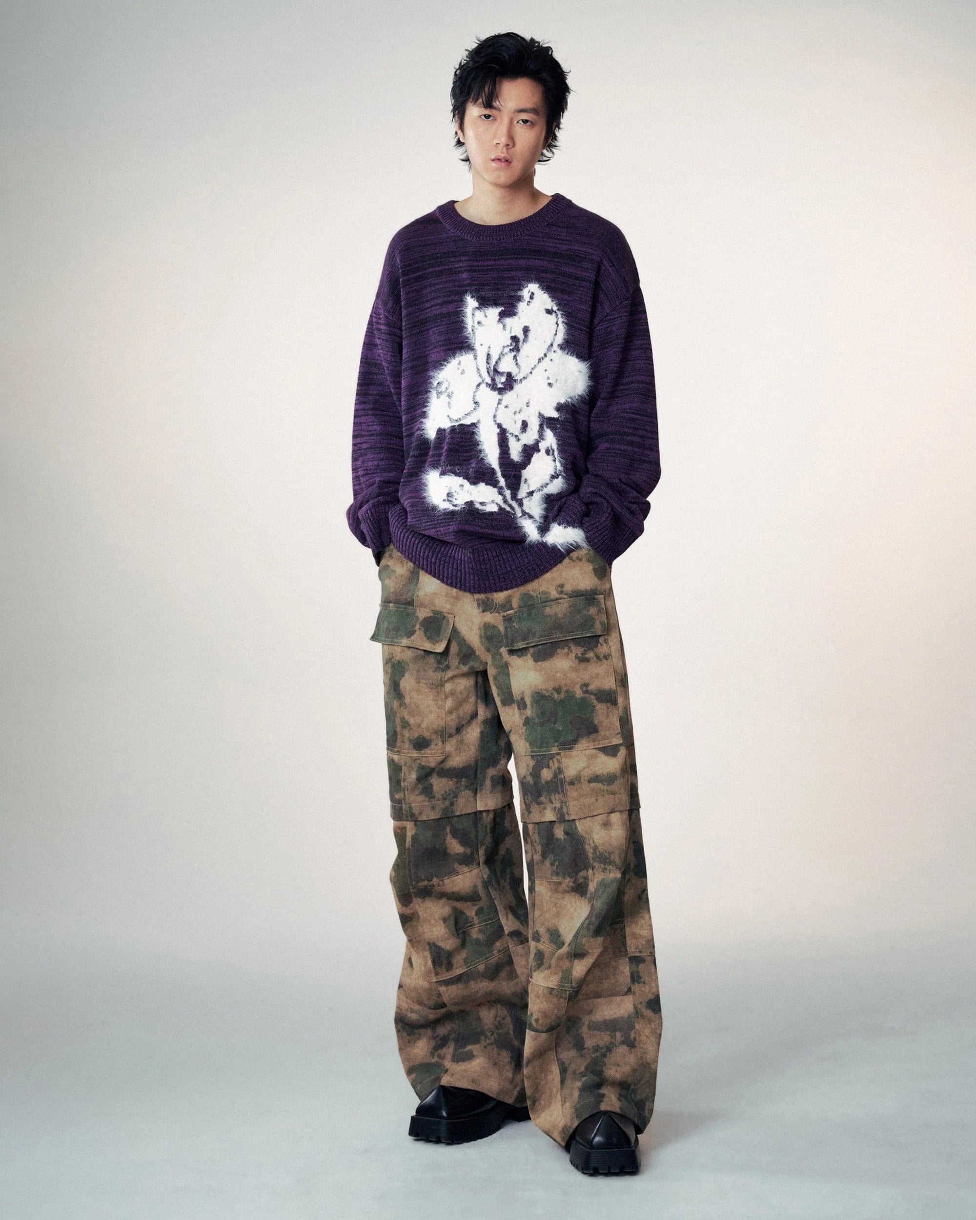 1997 POSTOFFICE Modern Knitted Lotus Sweatshirt