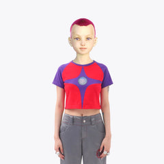 EMBRYO Four-Point Star Spliced Cropped Top