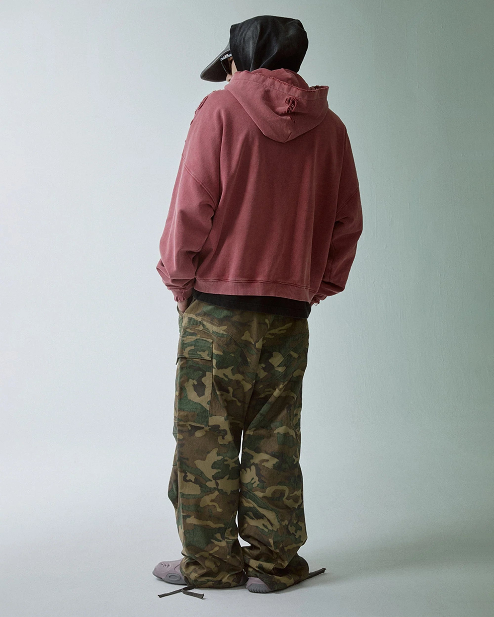 F2CE Wide-Leg Draw-String Camo Cargo Pants