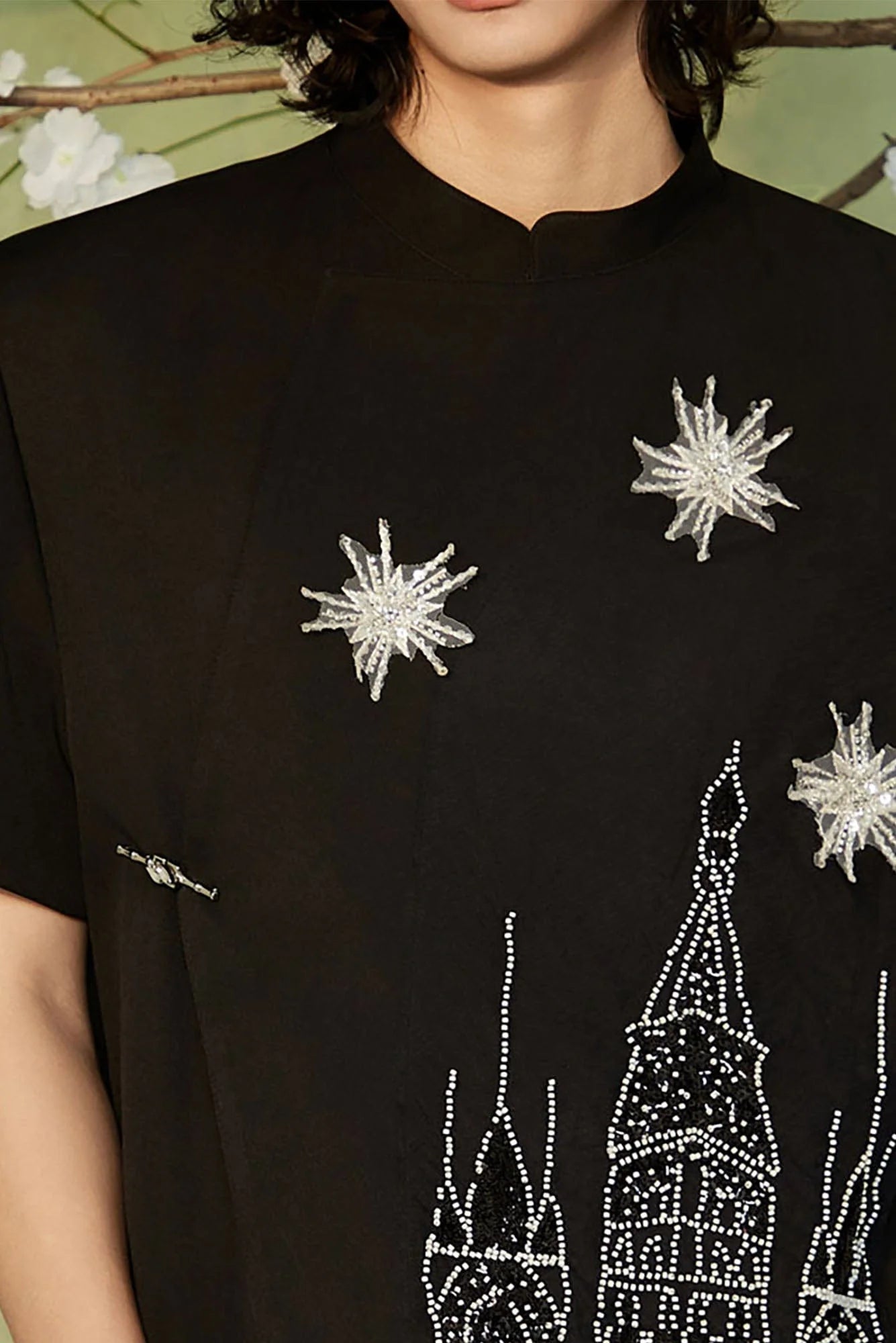 JIECHI Starry Castle Embellished  T-Shirt