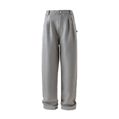 ME DA IGUAL Elastic Waist Houndstooth Tapered Trousers
