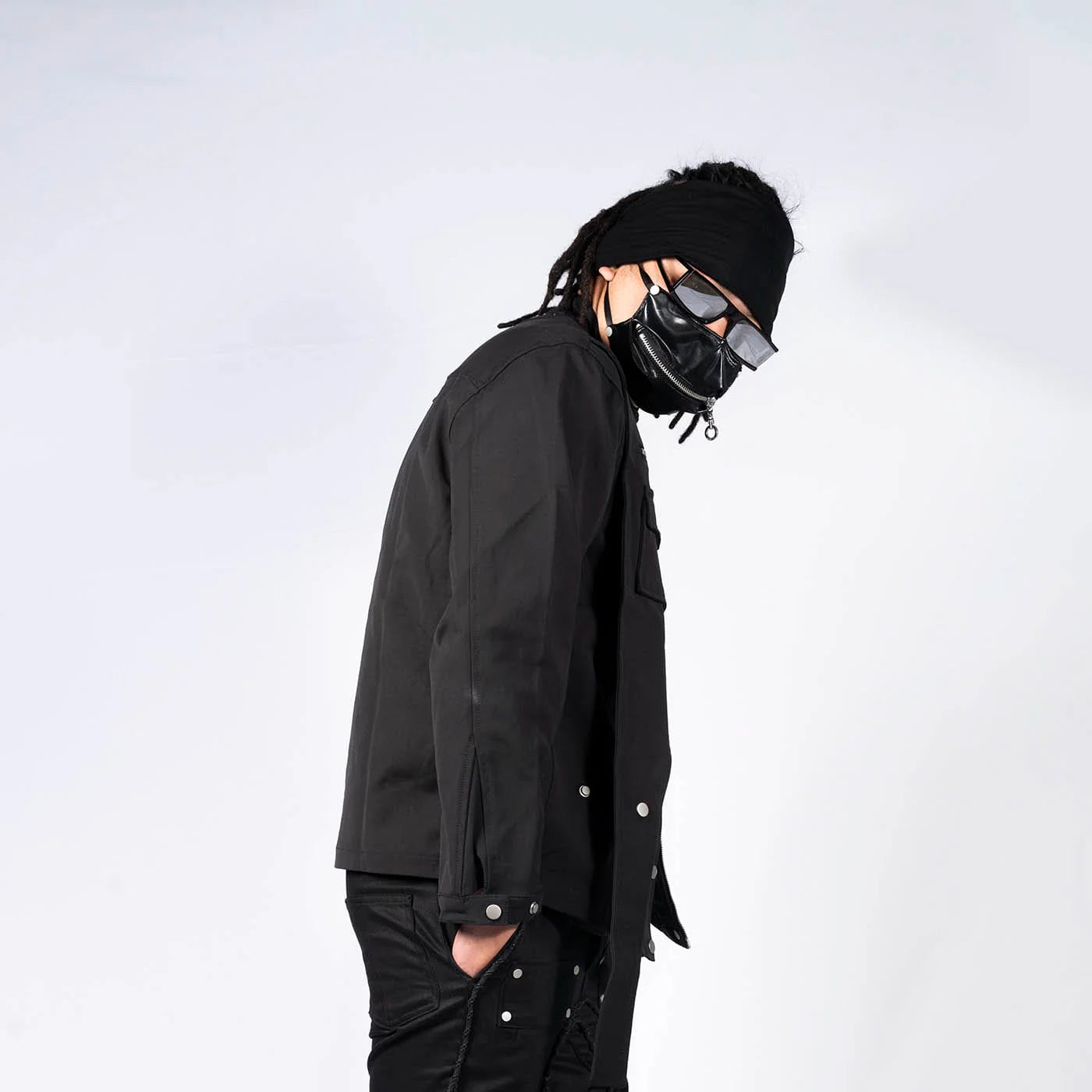 INSIDE OUT Arc Paneled Rivet Jacket
