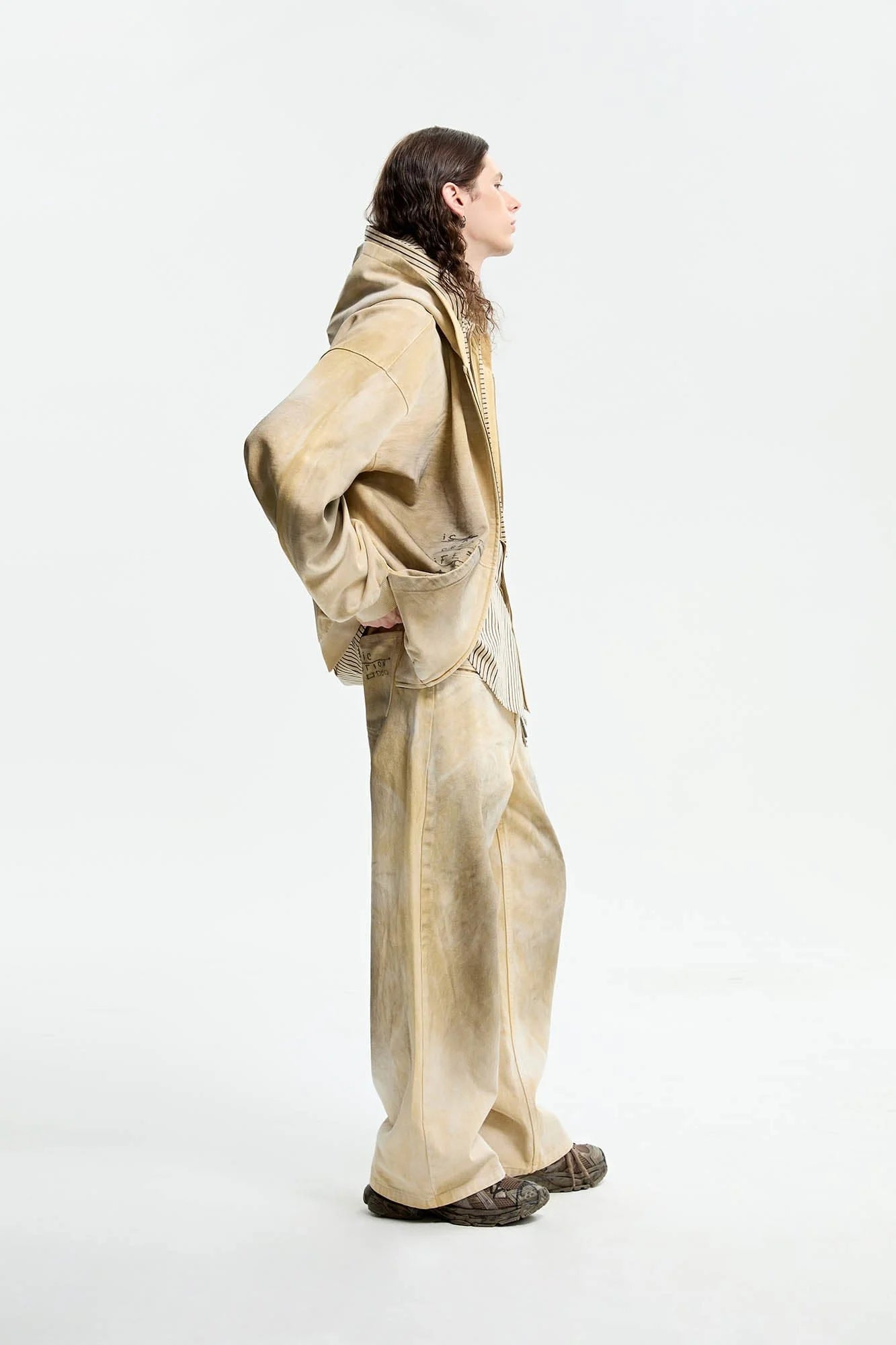 ORGANIC EMOTION Dirty Fit Distressed Wide-Leg Pants