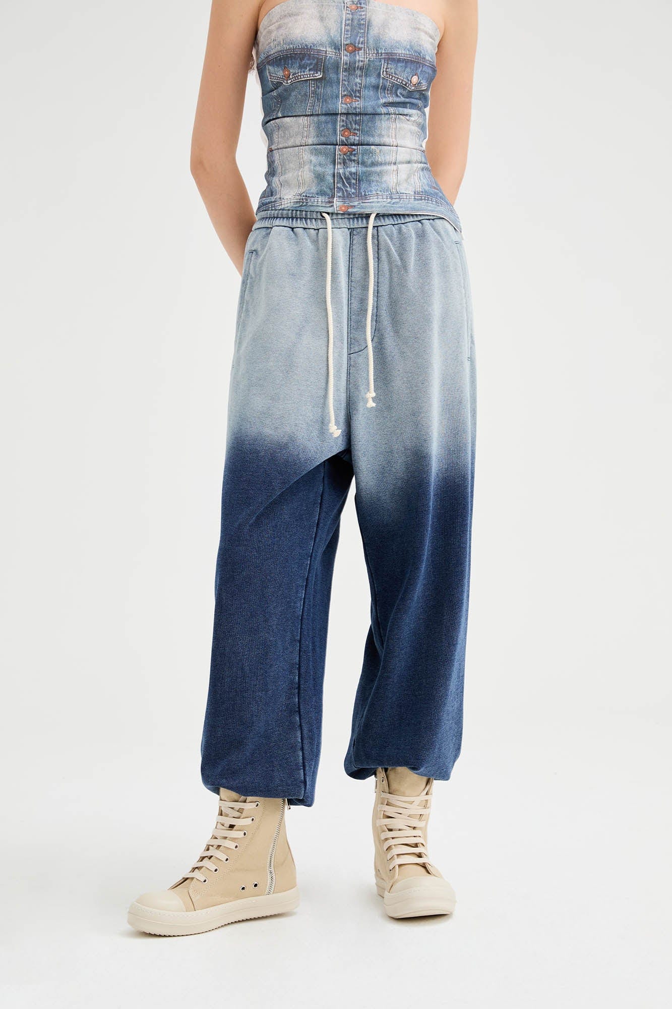 ORGANIC EMOTION Gradient Straight-Leg Drawstring Sweatpants