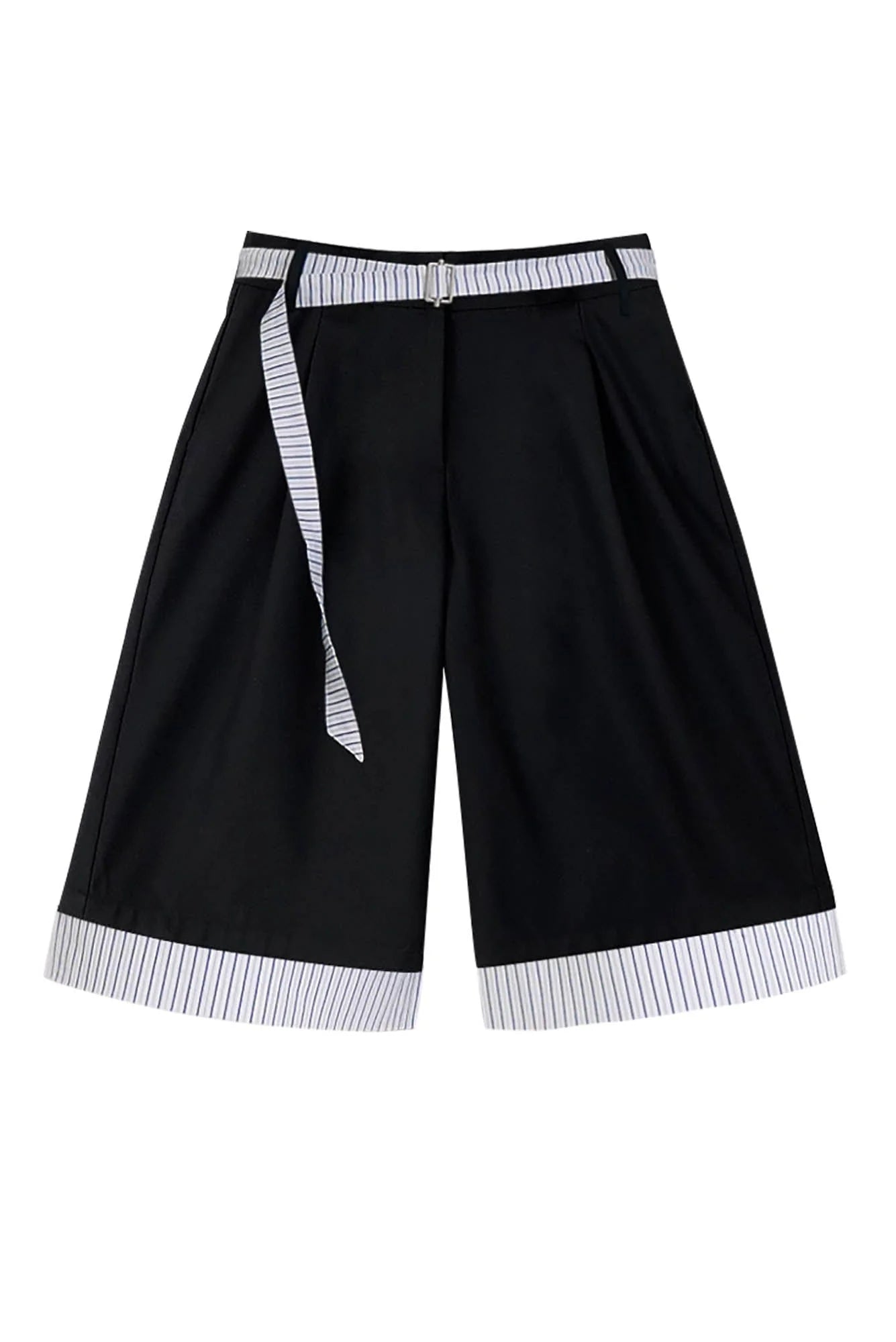 OIPWORD Panelled Stripe Hem Shorts