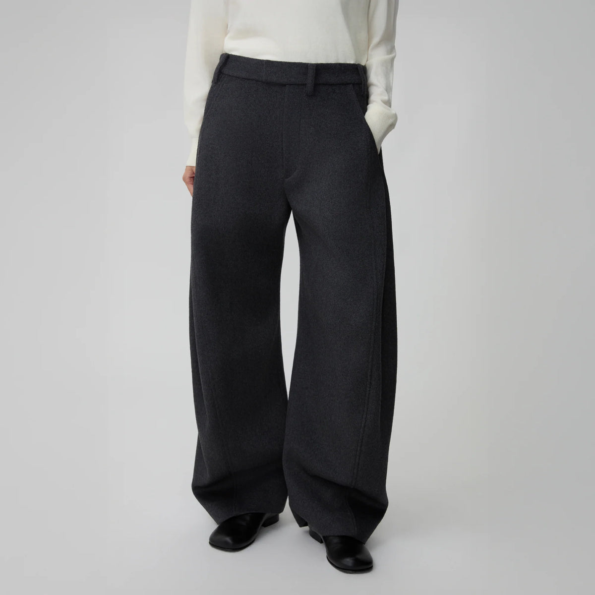 OPICLOTH Essential Wool-Blend Barrel Pants