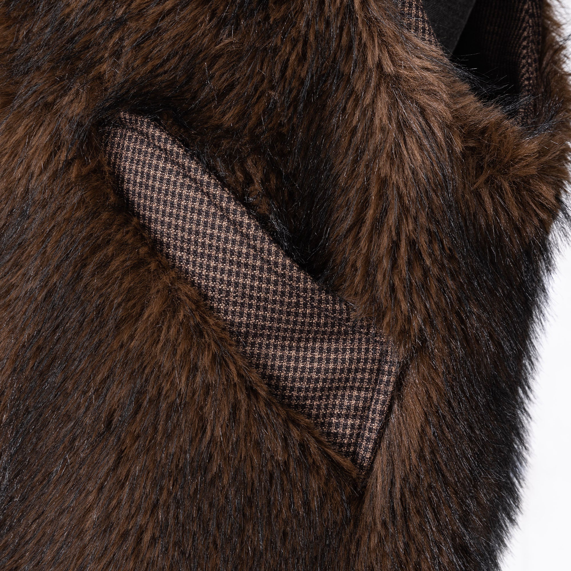 CATSSTAC Reversible Plaid Faux Fur Vest