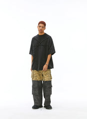 VANN VALRENCE Detachable Two-Tone Paneled Cargo Jeans