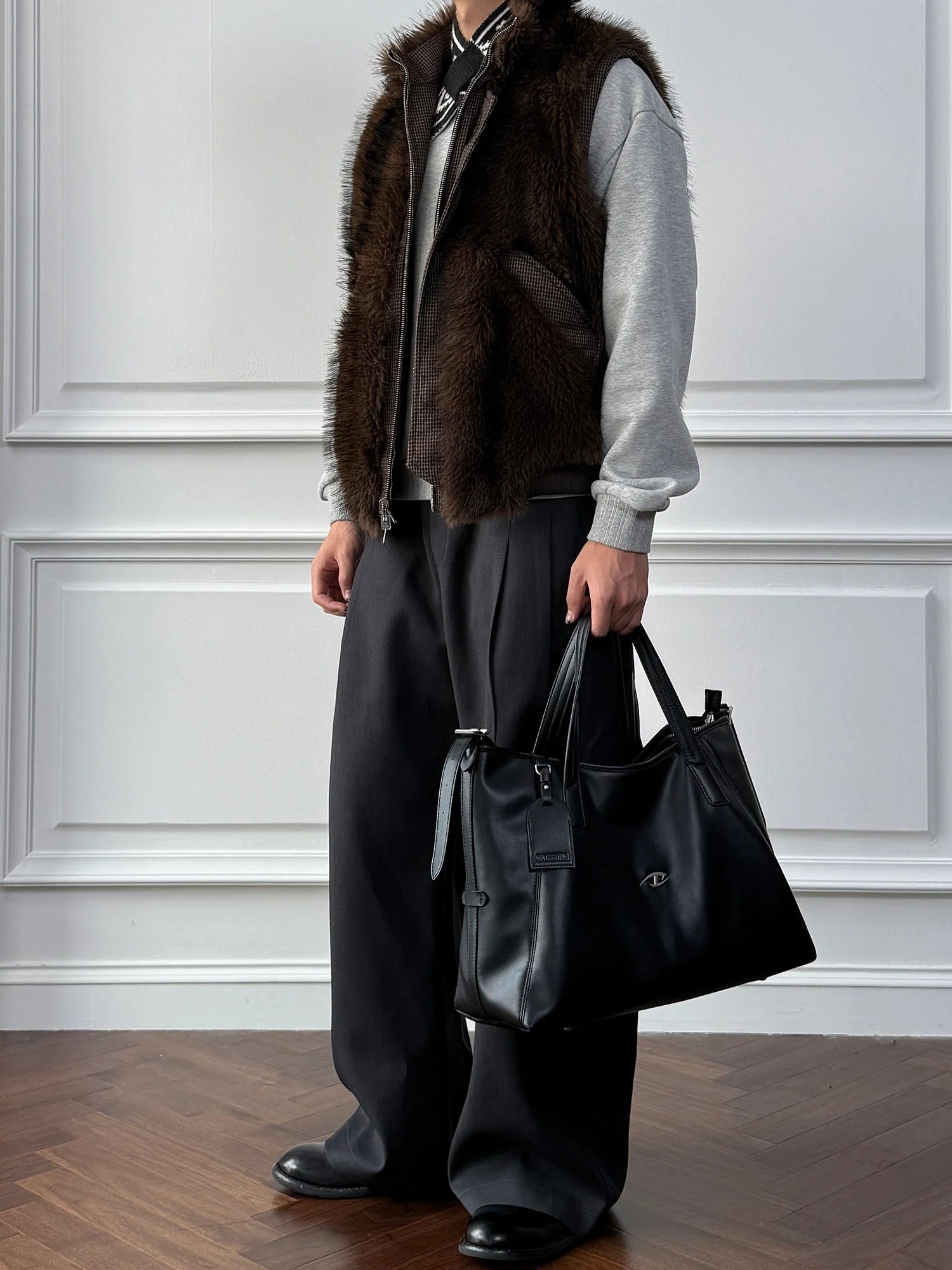 CATSSTAC Reversible Plaid Faux Fur Vest