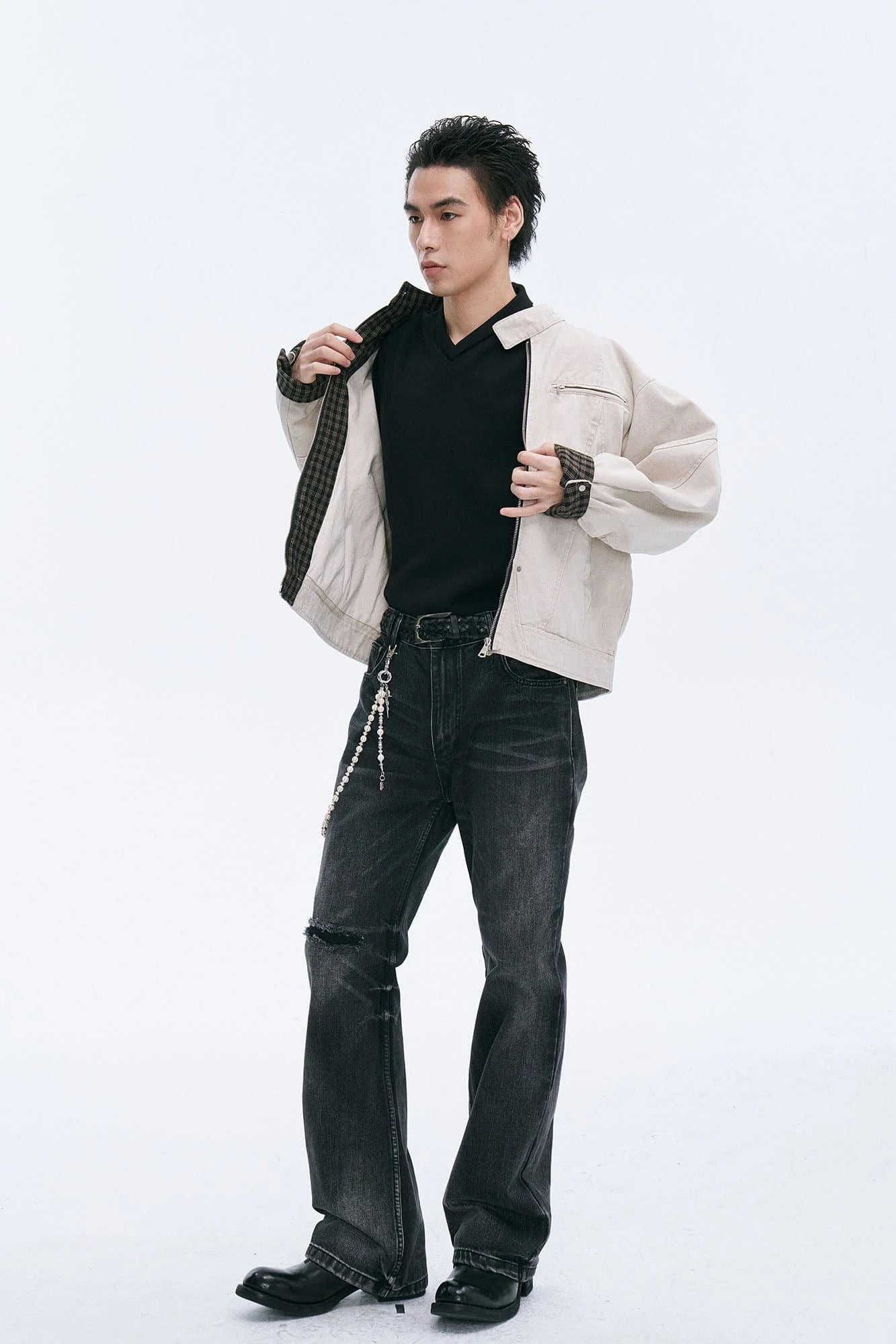 CATSSTAC Check-Lined Harrington Jacket