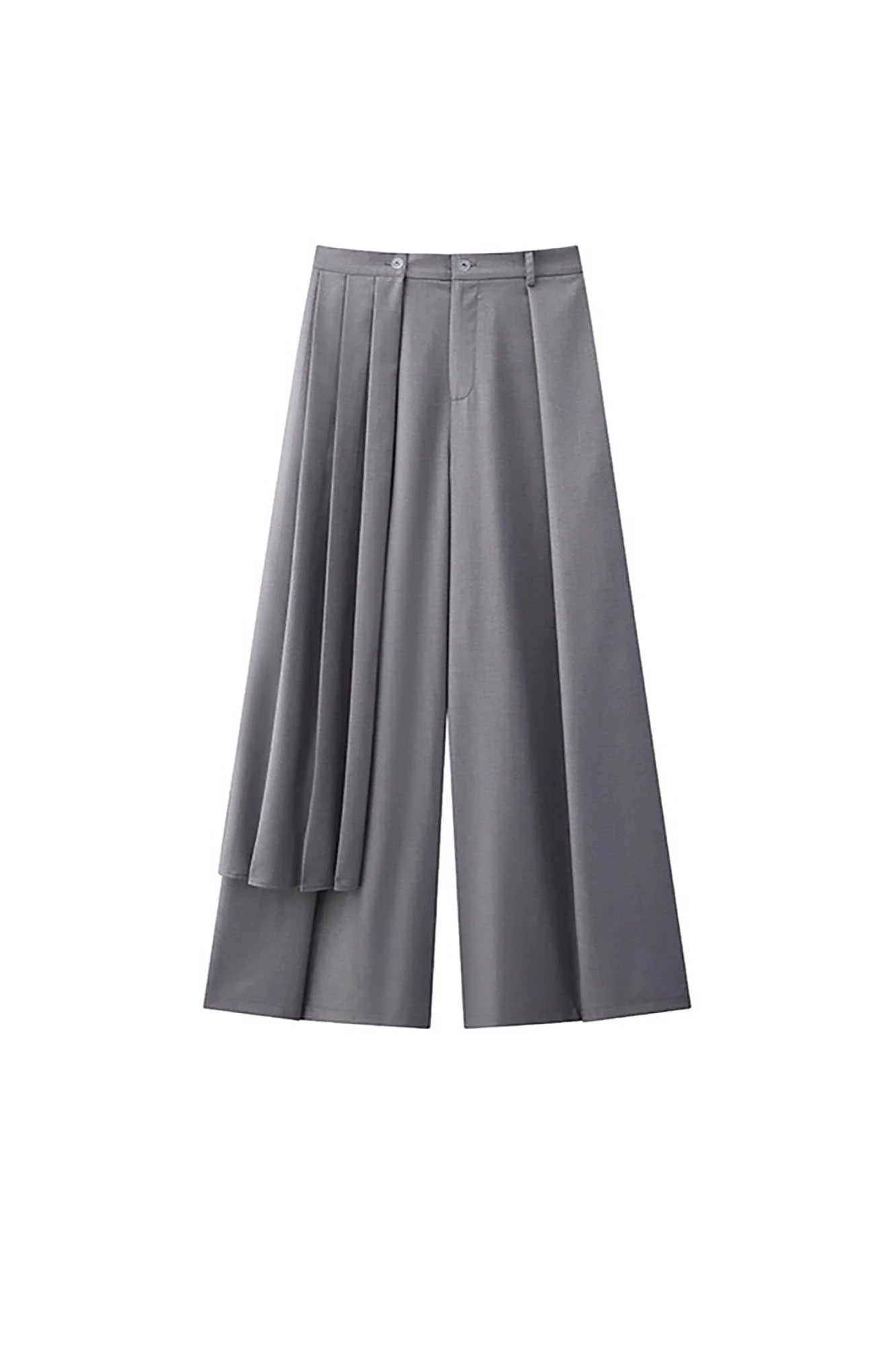 JIECHI Layered Draped Wide-Leg Pants