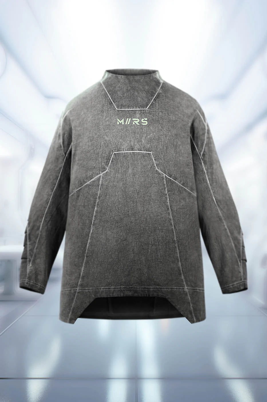 XIPHEVIL Futuristic-Distressed Paneled L/S Tee
