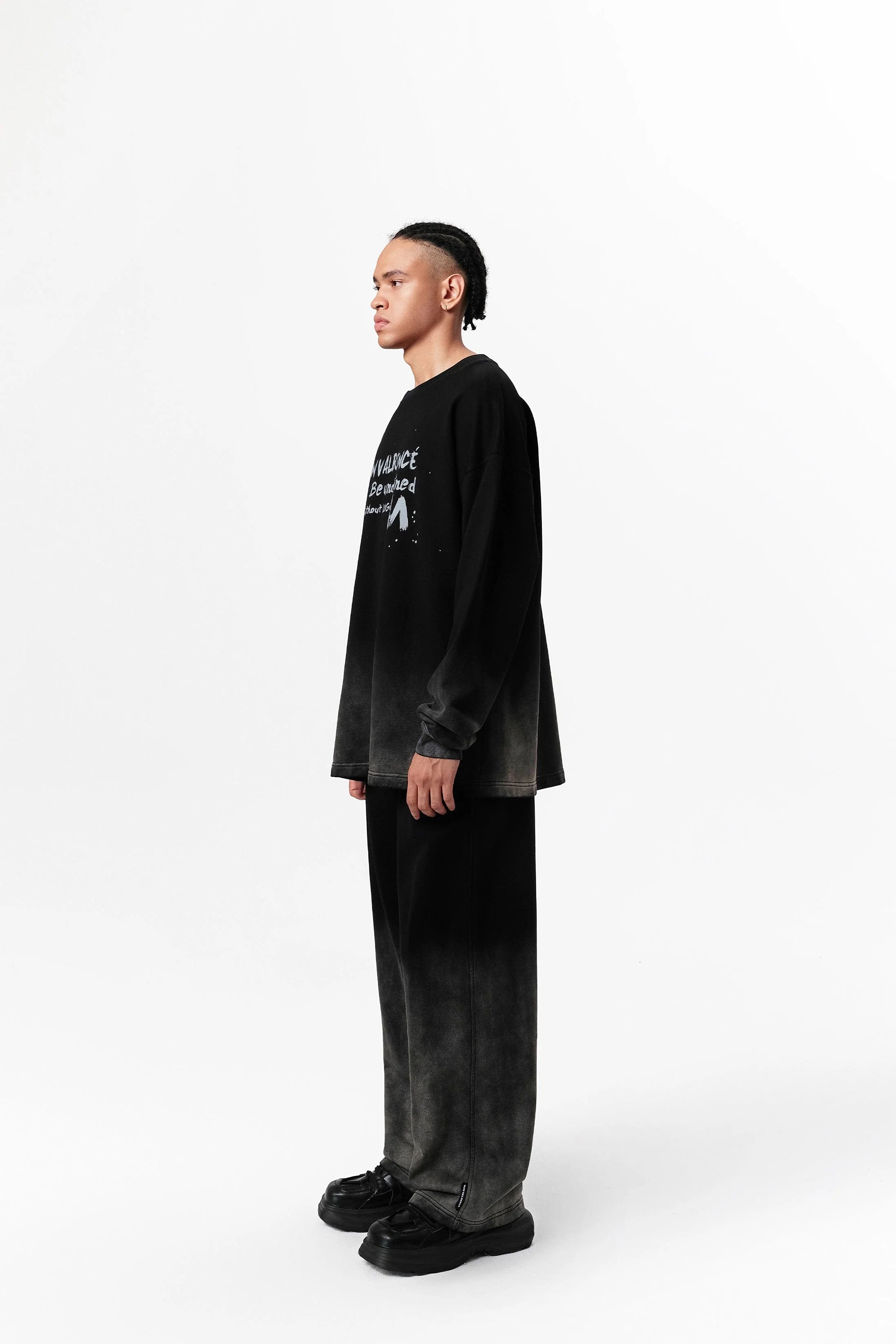 VANN VALRENCE Washed Gradient Straight-Leg Pants