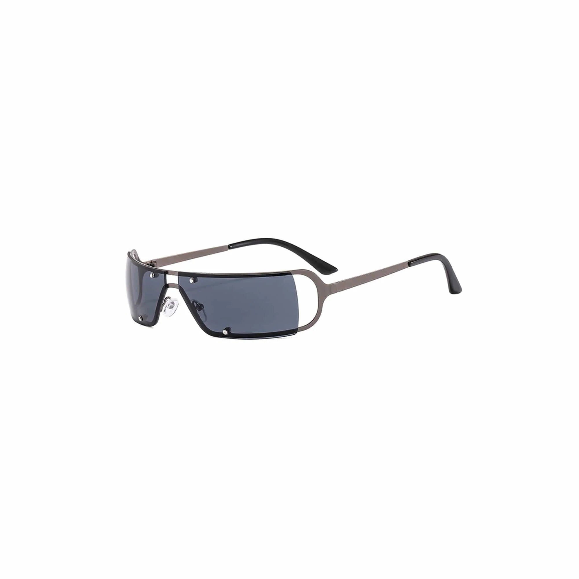DAMAGE ASIA OPTICALS Modern Rivet Square Frame Sunglasses