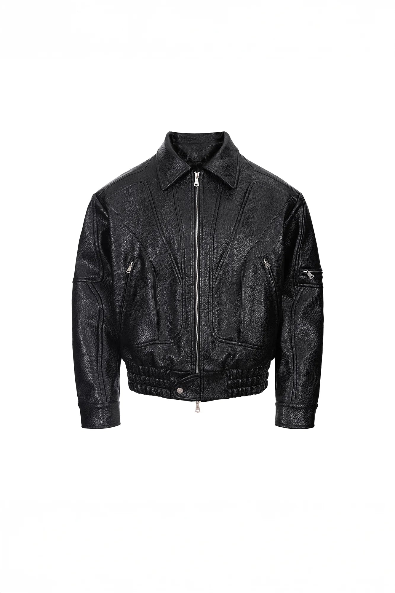 CATSSTAC Paneled Grain PU Utility Jacket