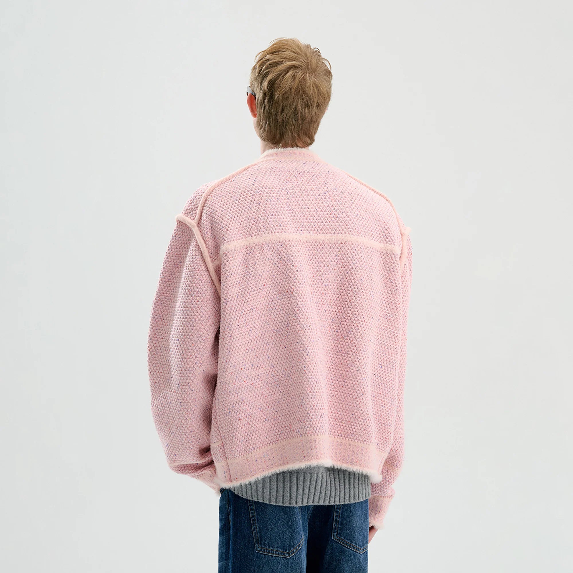 TIWILLTANG Frayed Edge Tweed Knit Jacket