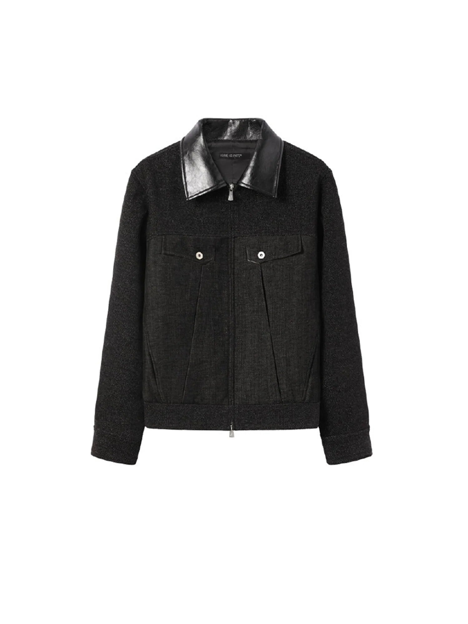 ALVNG AR ANTS Tweed Panelled PU-Collar Jacket