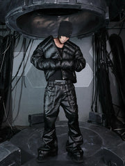 SSIN7 Waxed Paneled Flared Jeans