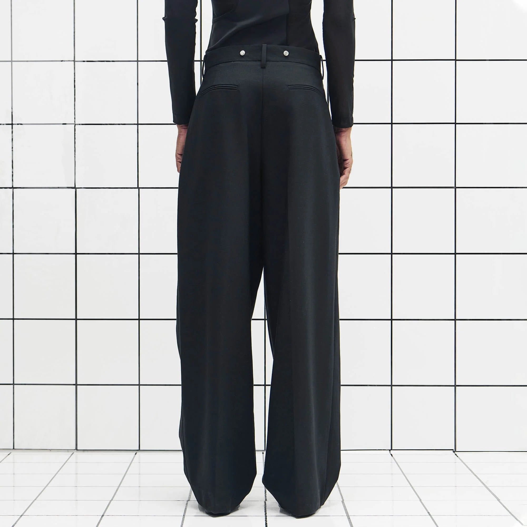 455EMBLE Wool-Blend Pleated Straight-Leg Oversized Trousers