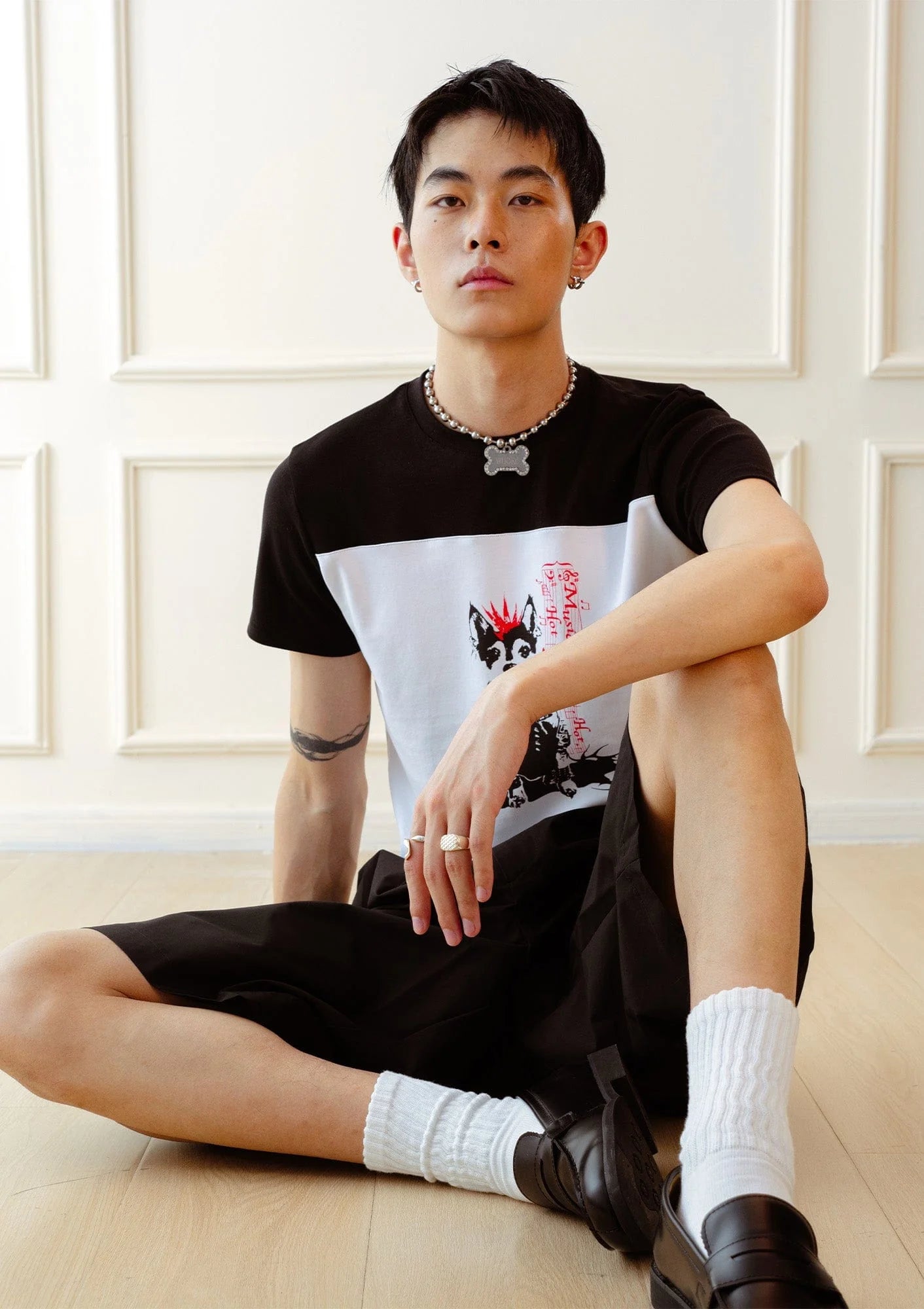 KADAKADA Punk Pup Graphic Spliced T-Shirt