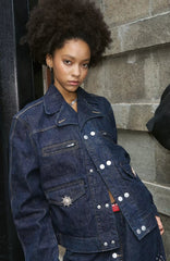 STEEPC Selvedge Double-Breasted Lapel Denim Jacket