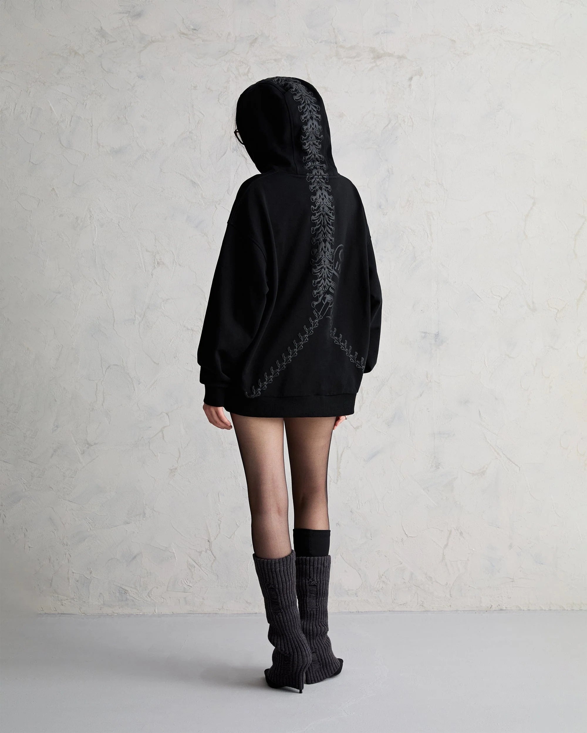 ORGANIC EMOTION Distressed Anatomy Hoodie