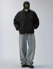 F2CE Washed Panel Adjustable-Hem Denim Pants