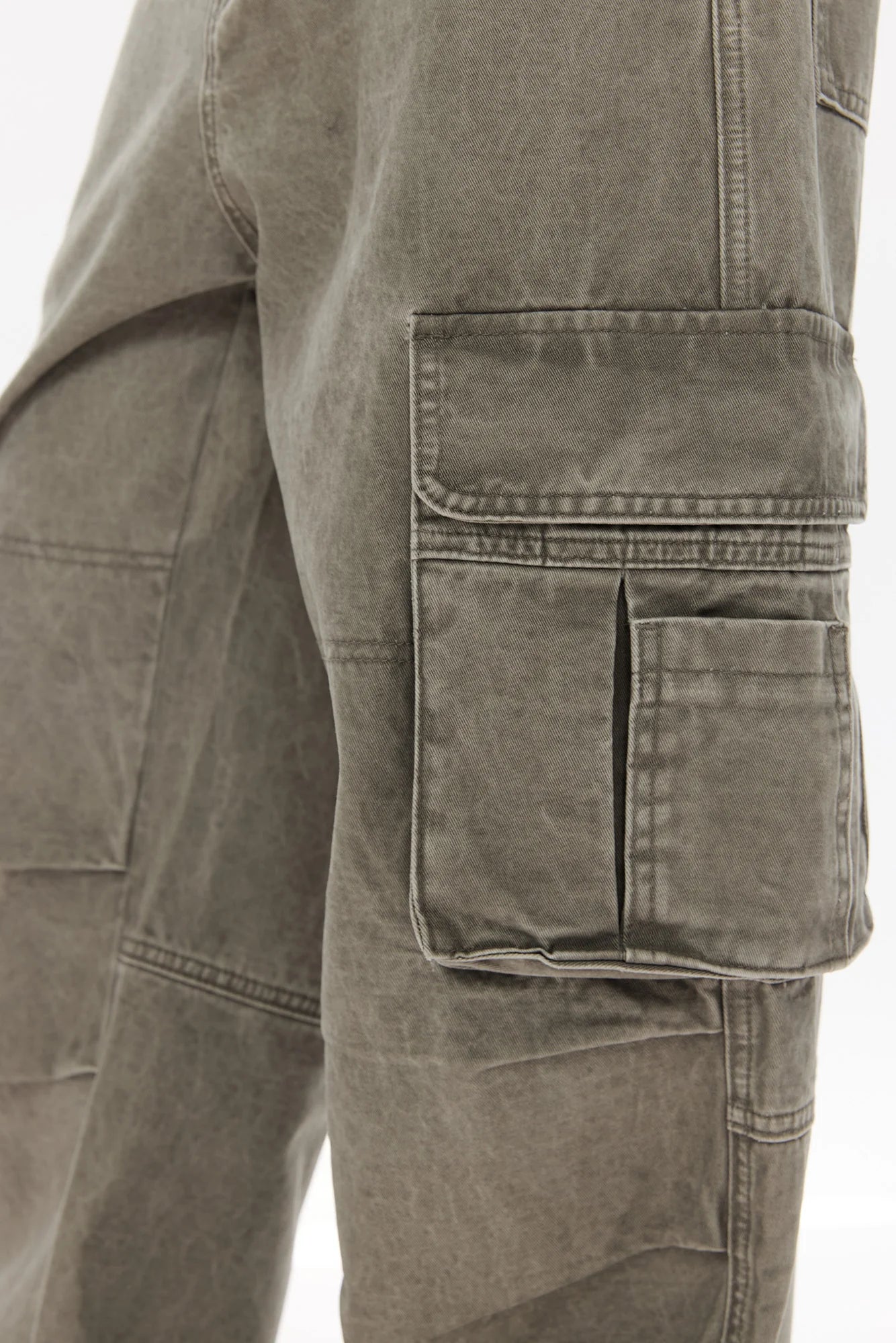 KREATE Washed Pleated Cargo Pants
