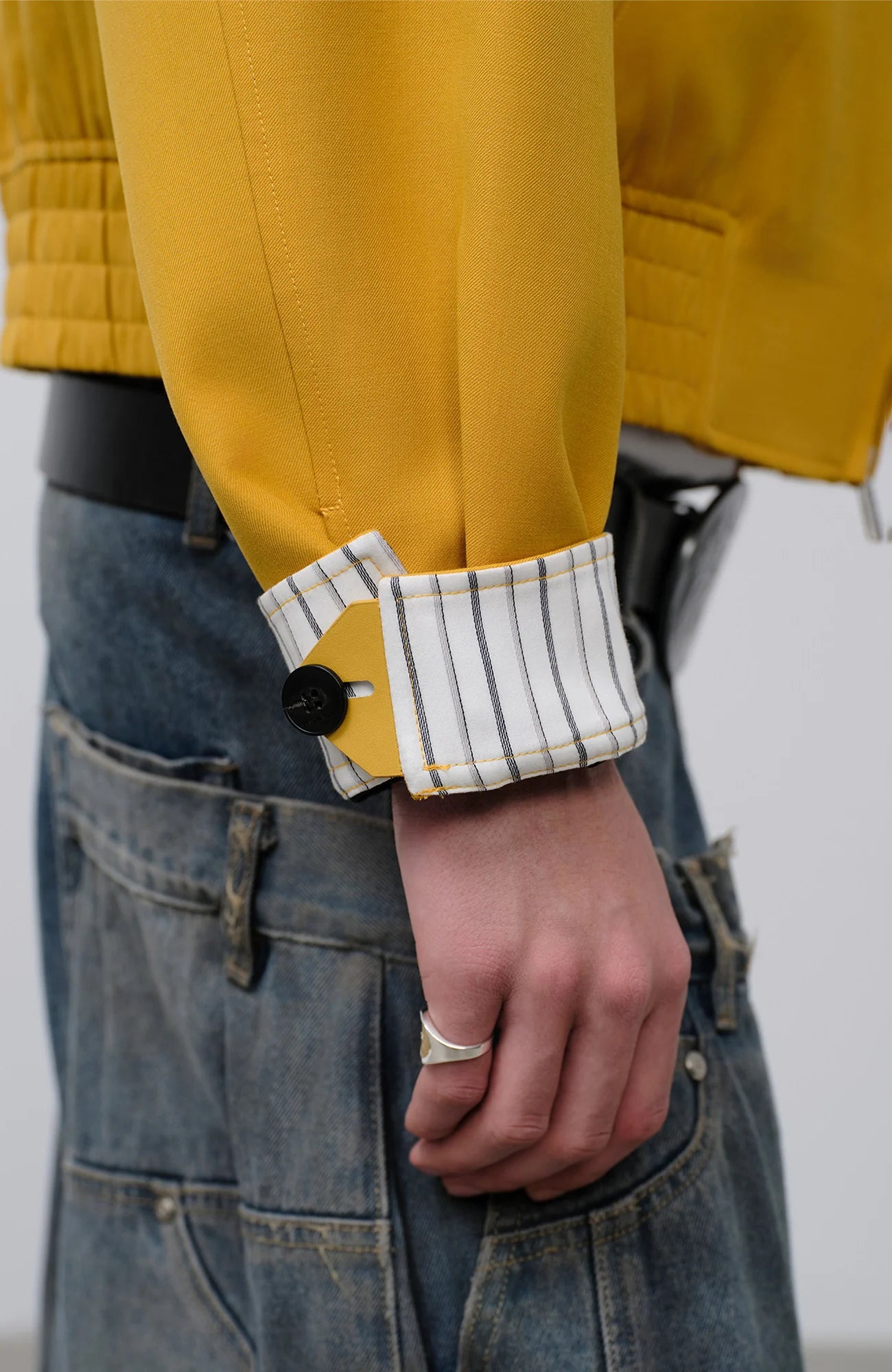 FACEONLAB Cropped Harrington Zip Jacket Yellow