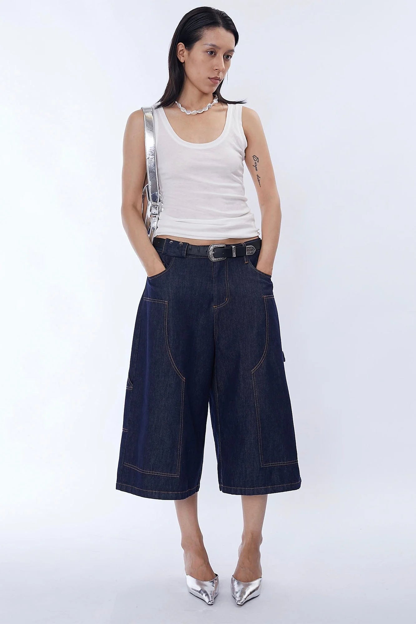 ASSEEN Double-Knee Raw Denim Shorts