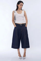 ASSEEN Double-Knee Raw Denim Shorts