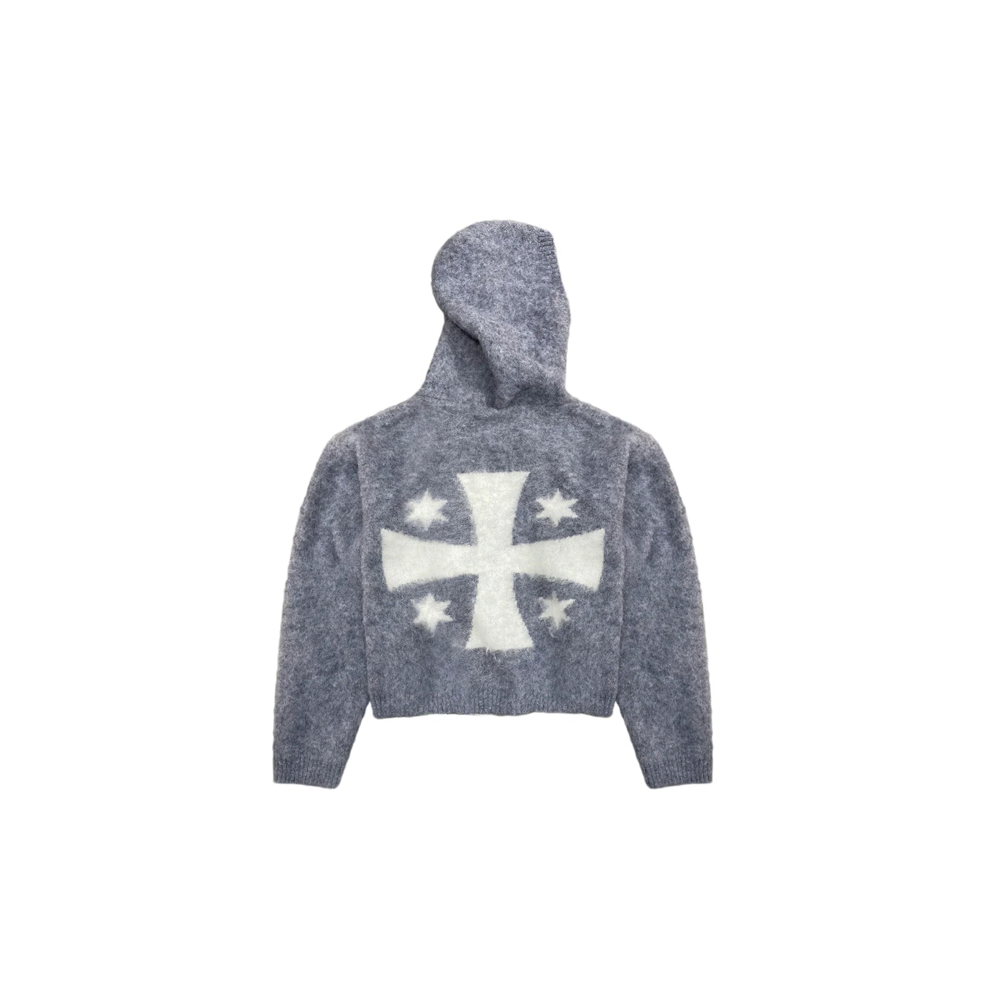 LUUUCAM Faux Mink Jacquard Dual-Zip Hooded Cardigan