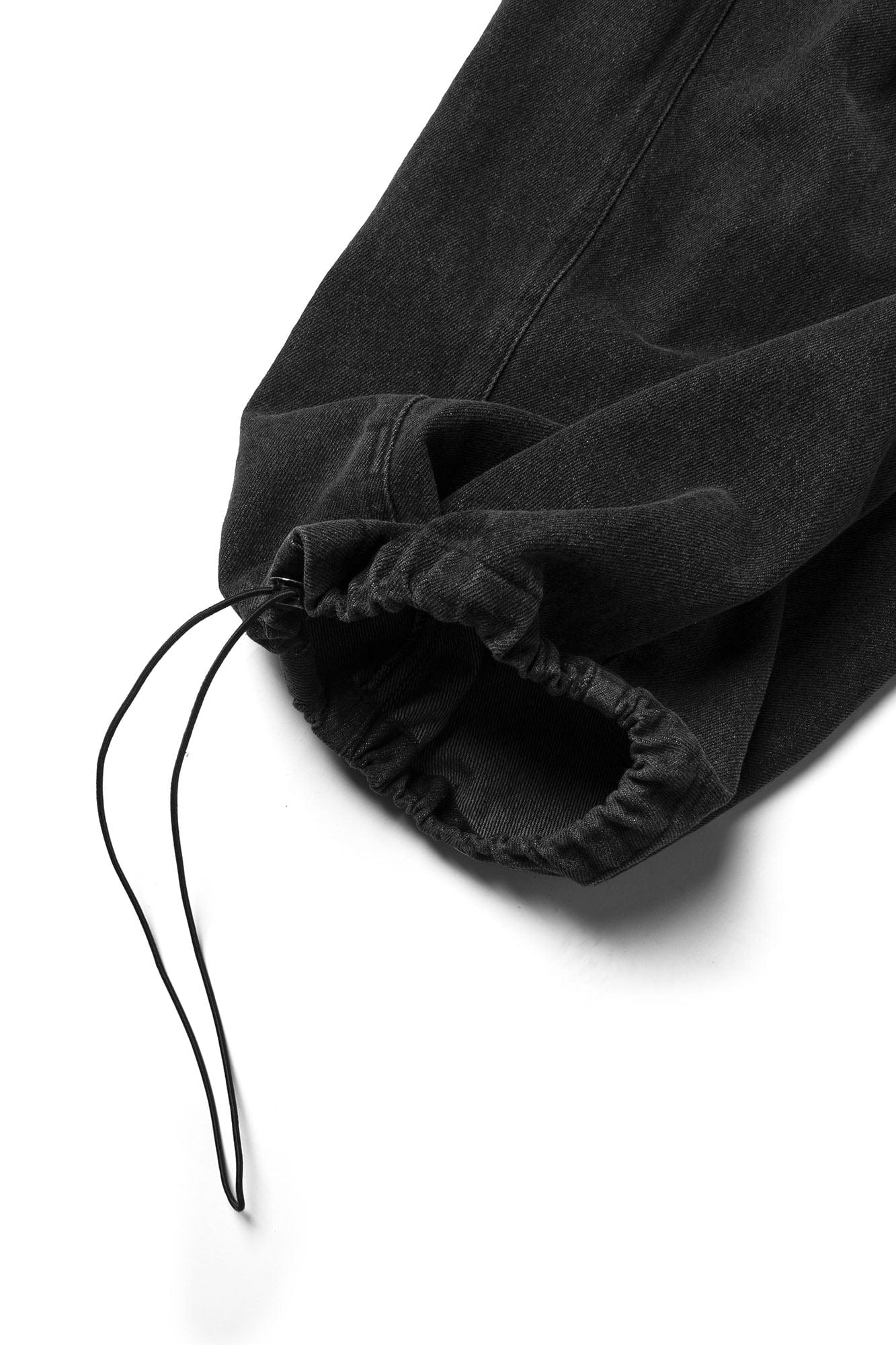 RELABEL Detachable Drape Drawstring Baggy Jeans Black