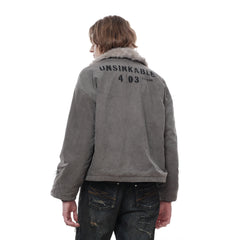 FACEONLAB Reversible Fleece Collar Deck Jacket Gray