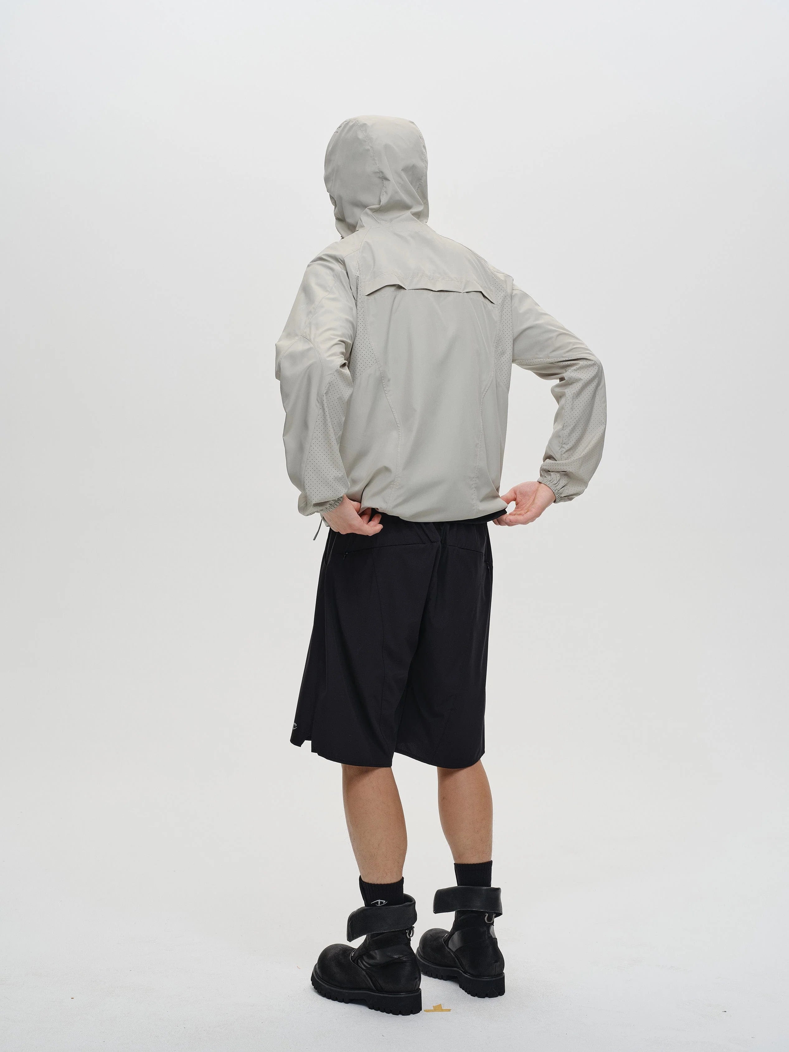 CATSSTAC Spliced Laser-Perforated Waterproof UV Production Hooded Jacket