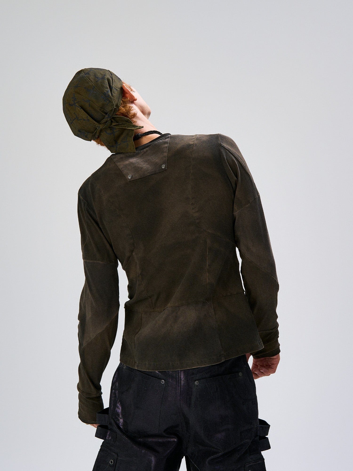 FLYERRER Washed Panelled Slim-Fit Long-Sleeve Tee